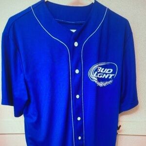 Bud Light Royal Blue Men's Button-Front Baseball Jersey